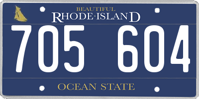 RI license plate 705604