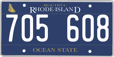 RI license plate 705608