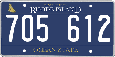 RI license plate 705612