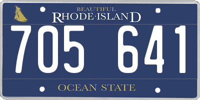 RI license plate 705641