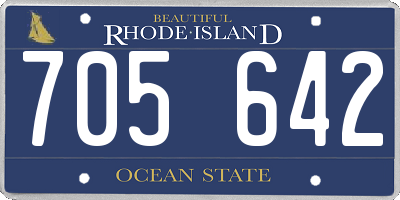 RI license plate 705642