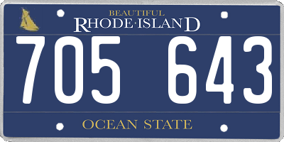 RI license plate 705643