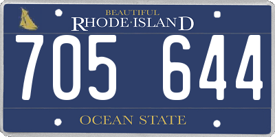 RI license plate 705644