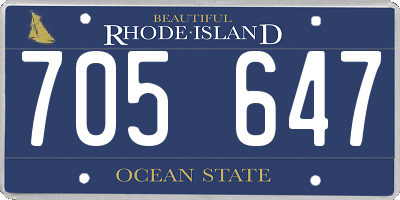 RI license plate 705647