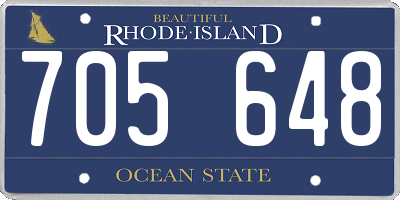 RI license plate 705648