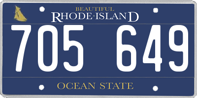 RI license plate 705649