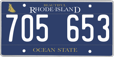 RI license plate 705653