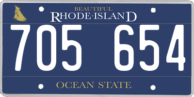 RI license plate 705654