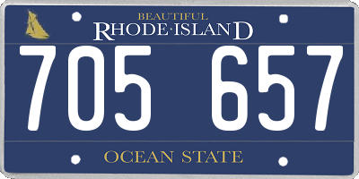 RI license plate 705657
