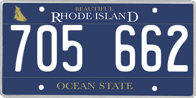 RI license plate 705662