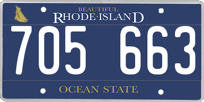 RI license plate 705663