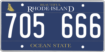 RI license plate 705666