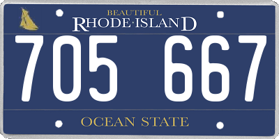 RI license plate 705667