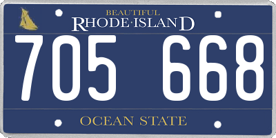 RI license plate 705668