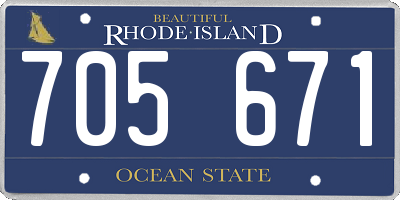 RI license plate 705671