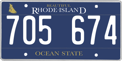 RI license plate 705674