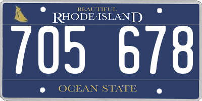 RI license plate 705678