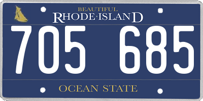 RI license plate 705685
