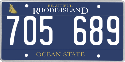 RI license plate 705689