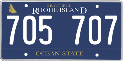 RI license plate 705707