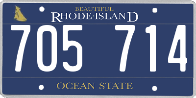 RI license plate 705714