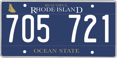 RI license plate 705721