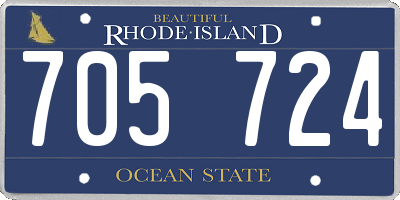 RI license plate 705724