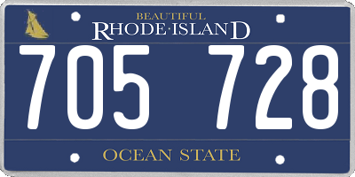 RI license plate 705728