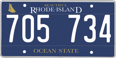 RI license plate 705734