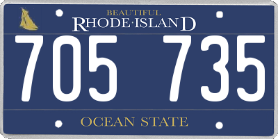 RI license plate 705735