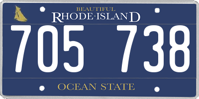 RI license plate 705738