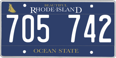 RI license plate 705742