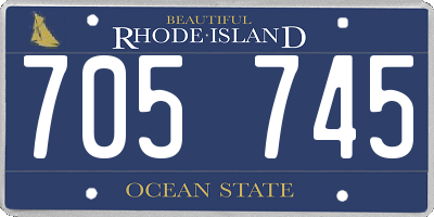 RI license plate 705745