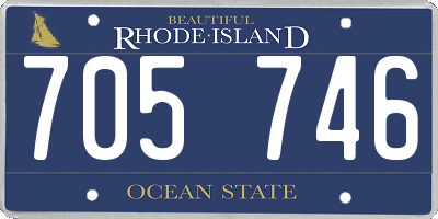 RI license plate 705746