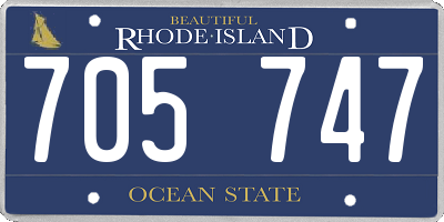 RI license plate 705747