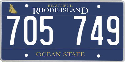 RI license plate 705749