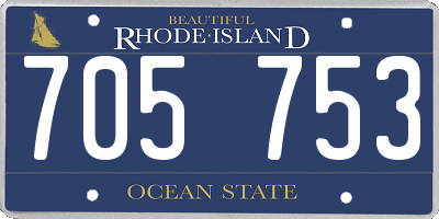 RI license plate 705753