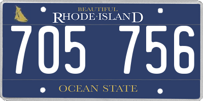 RI license plate 705756