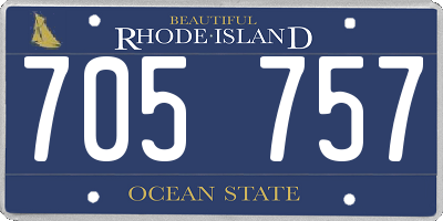 RI license plate 705757