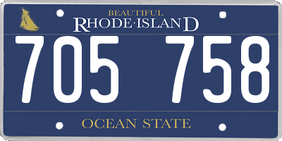 RI license plate 705758