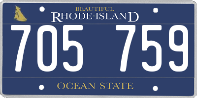 RI license plate 705759