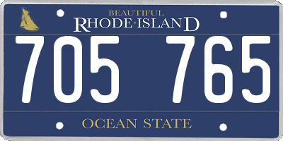RI license plate 705765
