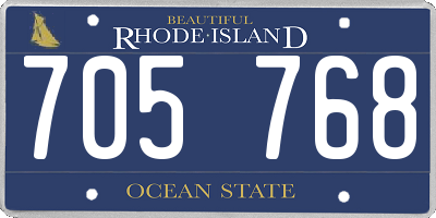 RI license plate 705768