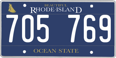 RI license plate 705769