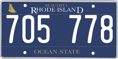 RI license plate 705778