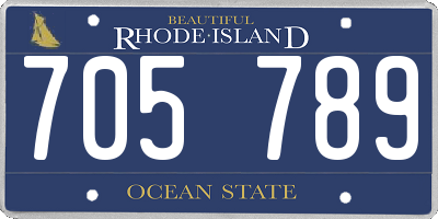 RI license plate 705789