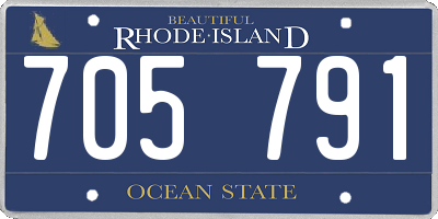 RI license plate 705791