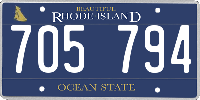RI license plate 705794