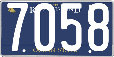 RI license plate 7058