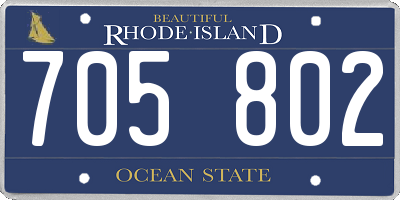 RI license plate 705802